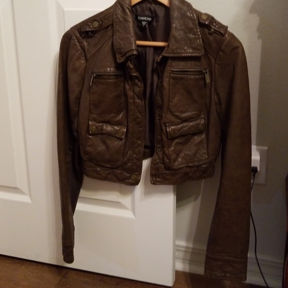 Bebe genuine leather jacket